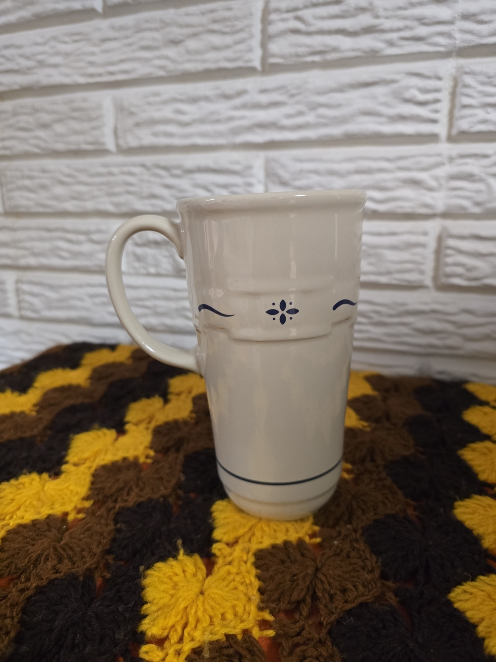 Longaberger pottery tall travel mug